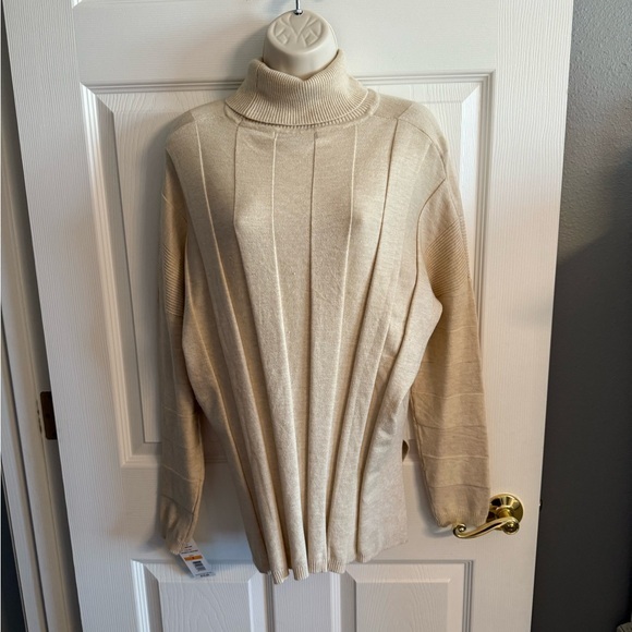 Joseph A Sweaters - Joseph A Oatmeal Heather Turtleneck Sweater NWT Size Small